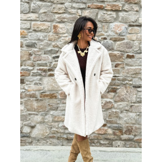 Manteau en teddy Alva - Ecru