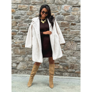 Manteau en teddy Alva - Ecru