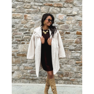 Manteau en teddy Alva - Ecru