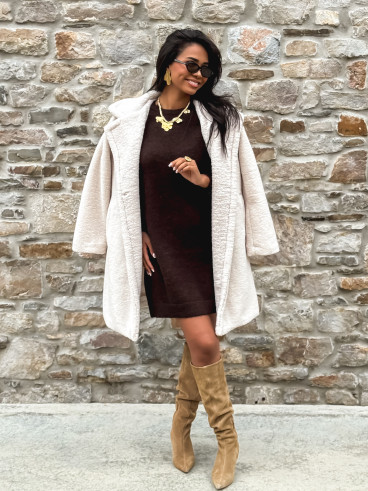 Manteau en teddy Alva - Ecru