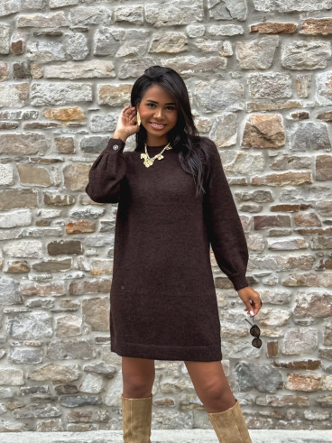 Robe pull courte Nevea - Chocolat