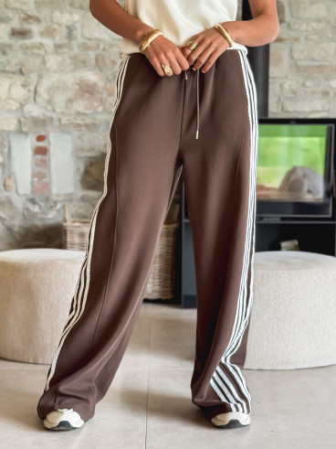 Pantalon Zaylee - Chocolat/Blanc