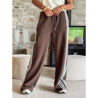 Pantalon Zaylee - Chocolat/Blanc
