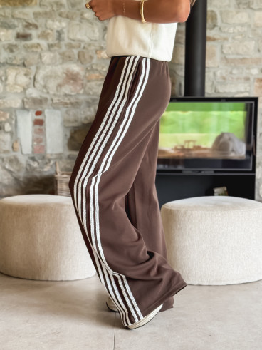 Pantalon Zaylee - Chocolat/Blanc