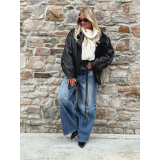 Veste simili cuir Yalina - Noir
