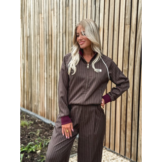 Ensemble ligné Elinor - Chocolat/Bordeaux