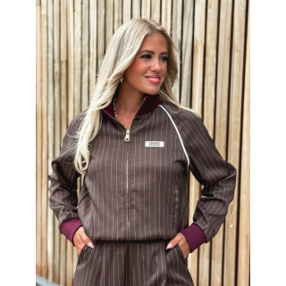 Ensemble ligné Elinor - Chocolat/Bordeaux