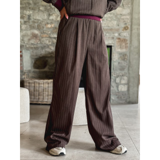 Ensemble ligné Elinor - Chocolat/Bordeaux