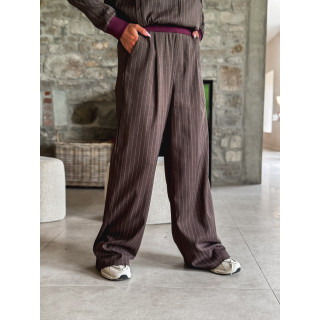 Ensemble ligné Elinor - Chocolat/Bordeaux