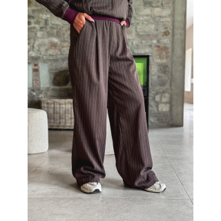 Ensemble ligné Elinor - Chocolat/Bordeaux