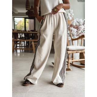Pantalon Zaylee - Ecru/Chocolat