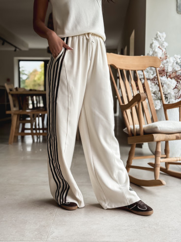 Pantalon Zaylee - Ecru/Chocolat