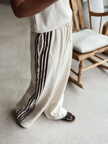 Pantalon Zaylee - Ecru/Chocolat