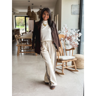 Pantalon Zaylee - Ecru/Chocolat