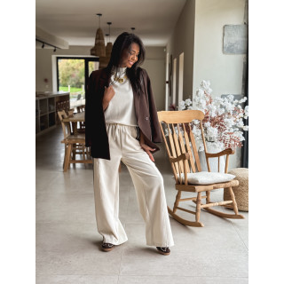 Pantalon Zaylee - Ecru/Chocolat