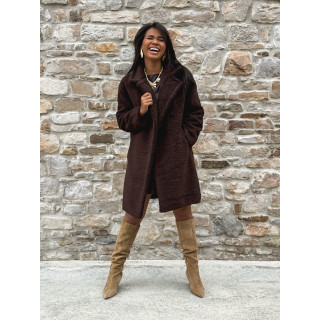 Manteau en teddy Alva - Chocolat