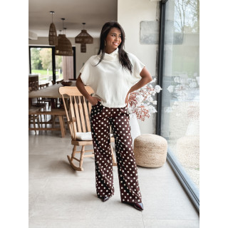 Pantalon à pois Leyana - Chocolat