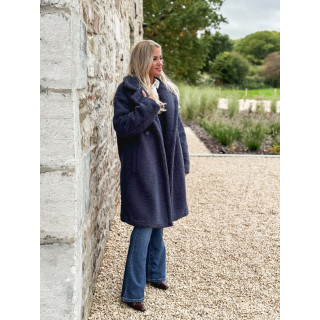 Manteau en teddy Alva - Bleu marine