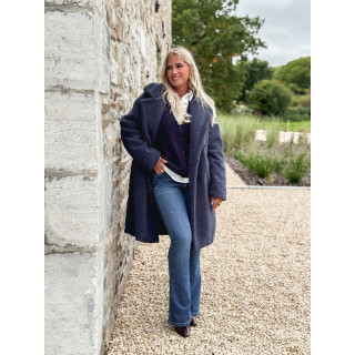 Manteau en teddy Alva - Bleu marine