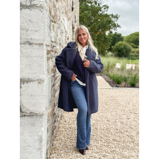 Manteau en teddy Alva - Bleu marine