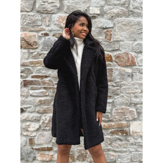 Manteau en teddy Alva - Noir