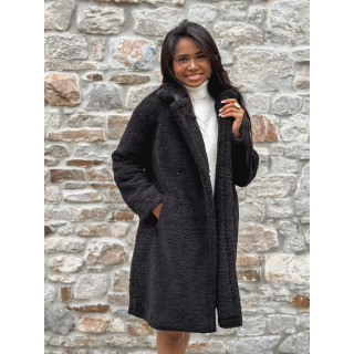Manteau en teddy Alva - Noir