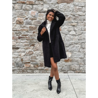 Manteau en teddy Alva - Noir