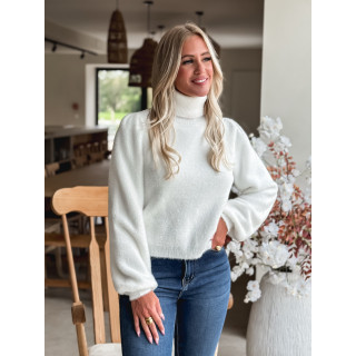 Pull col roulé Eliana - Blanc