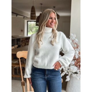 Pull col roulé Eliana - Blanc