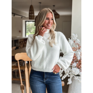 Pull col roulé Eliana - Blanc