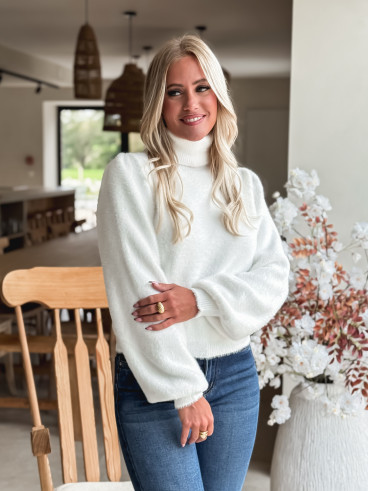 Pull col roulé Eliana - Blanc