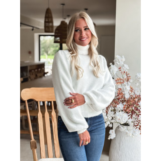 Pull col roulé Eliana - Blanc