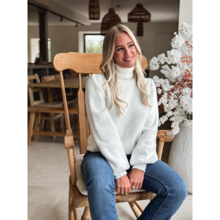 Pull col roulé Eliana - Blanc