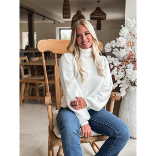 Pull col roulé Eliana - Blanc