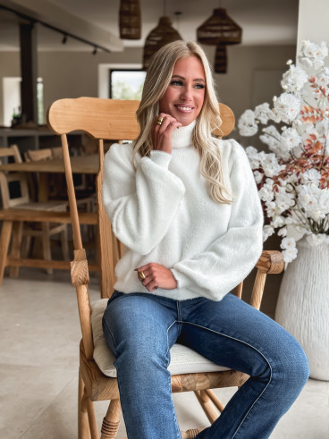 Pull col roulé Eliana - Blanc