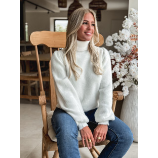 Pull col roulé Eliana - Blanc