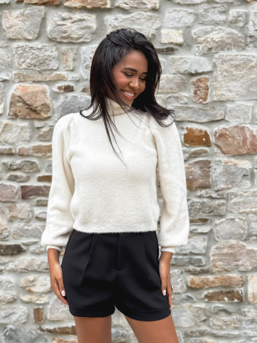 Pull col roulé Eliana - Ecru