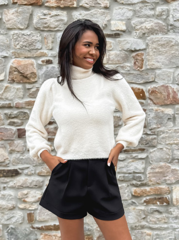 Pull col roulé Eliana - Ecru