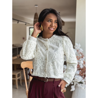 Blouse à fleurs Maddy - Ecru