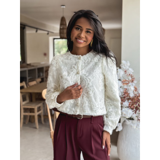 Blouse à fleurs Maddy - Ecru