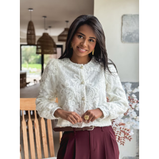 Blouse à fleurs Maddy - Ecru