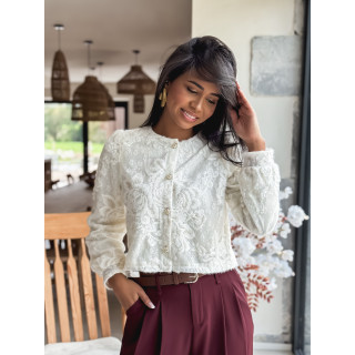 Blouse à fleurs Maddy - Ecru