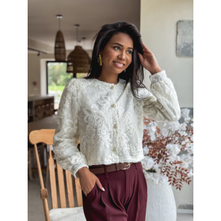 Blouse à fleurs Maddy - Ecru