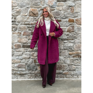 Manteau en teddy Alva - Magenta