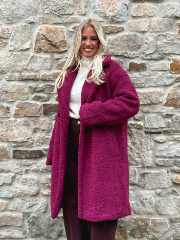 Manteau en teddy Alva - Magenta