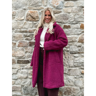 Manteau en teddy Alva - Magenta