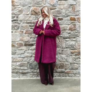 Manteau en teddy Alva - Magenta