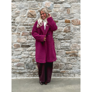 Manteau en teddy Alva - Magenta