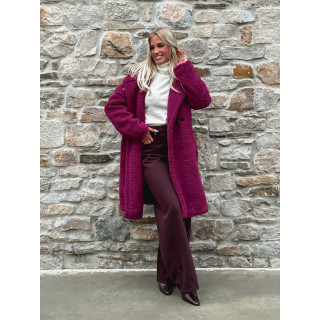 Manteau en teddy Alva - Magenta