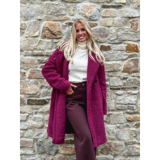Manteau en teddy Alva - Magenta